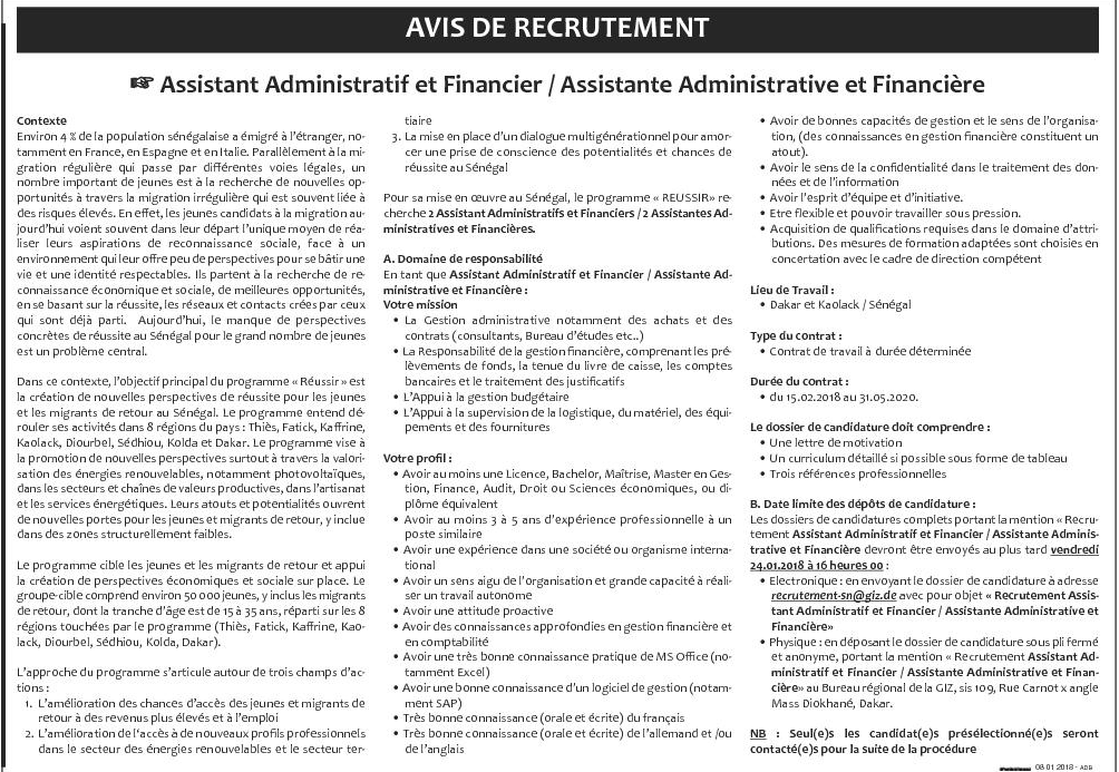 Lettre De Motivation Pour Assistant Administratif Et Financier