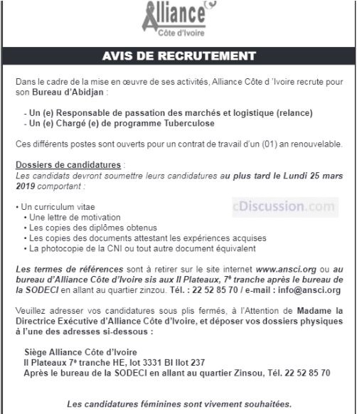 Cdiscussion Com Premiere Plateforme D Offres D Emploi En Afrique De L Ouest