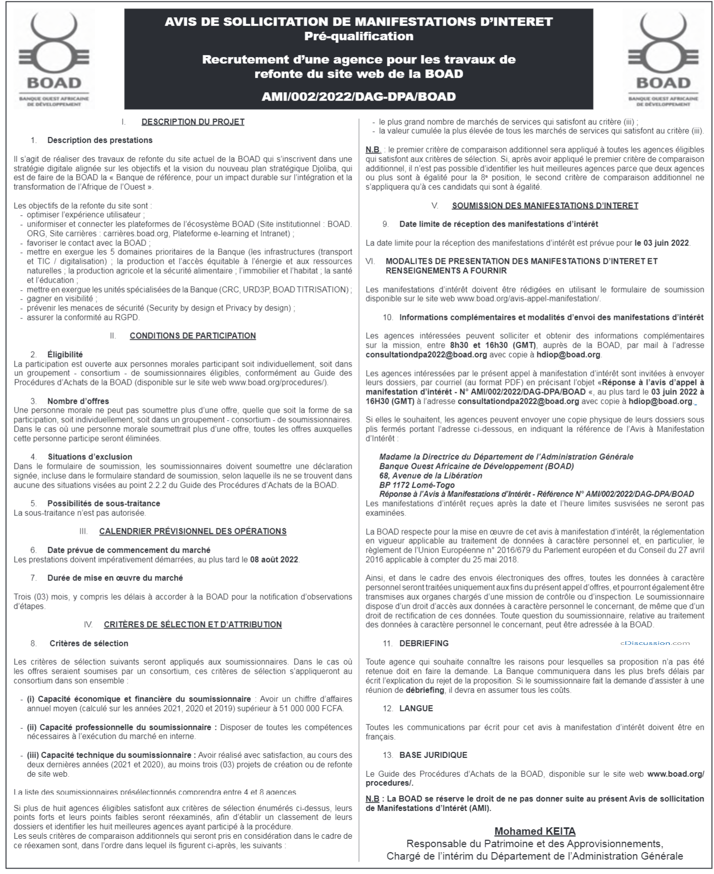 cDiscussion.com, première plateforme d'offres d'emploi en Afrique de l